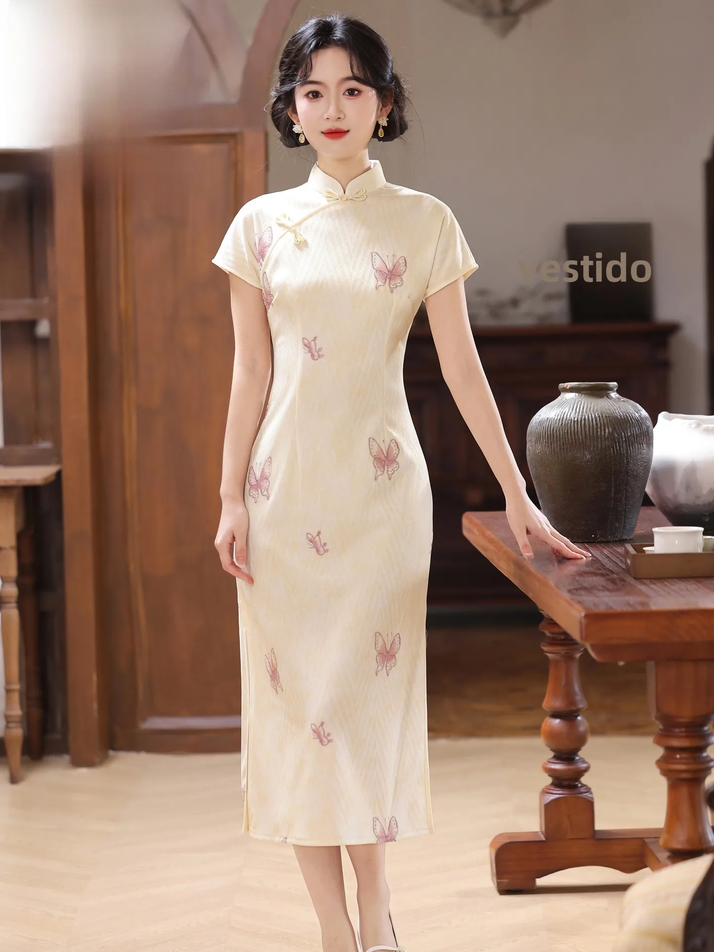 ele-embroidery-midi-qipao-dr-spring-summer-2026-casual-sle-ort-sve-breathable-polyester-fabric