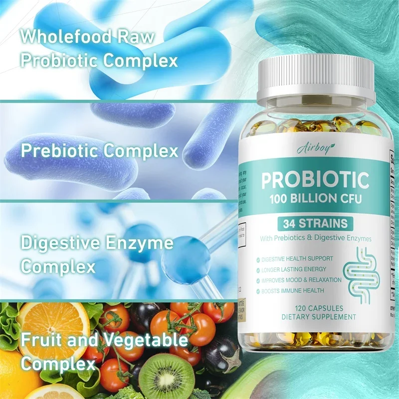 

Probiotics 100 Billion CFU - Supports Intestinal Health, Women's Health, Improves Digestion, Helps with Nutrient AbsorptionSuppl