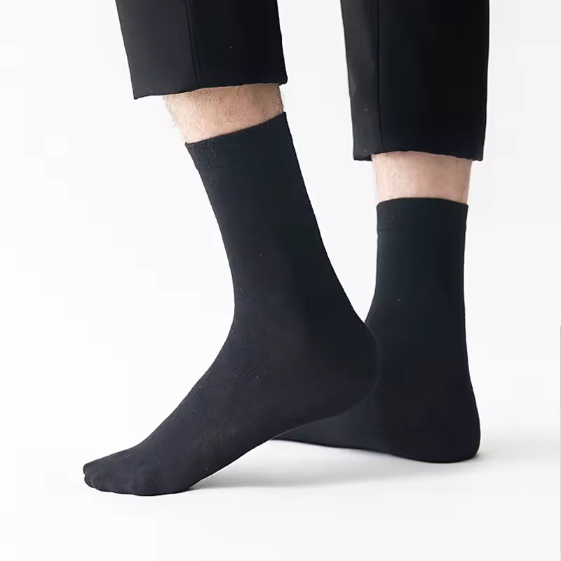 10Pairs/Lot Men Combed Cotton Socks Black Casual Business Breathable High Quality Man Sock New For Male Plus Size EU38-48 - Image 4