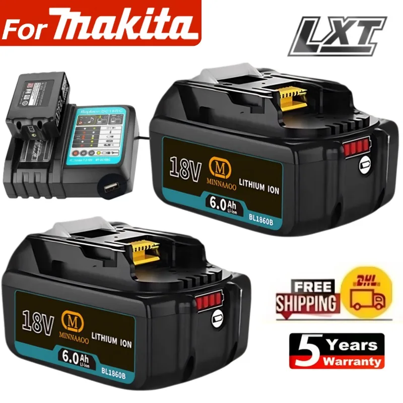 

100% оригинал для аккумулятора Makita 6Ah для Makita 18 В BL1830B BL1850B BL1850 BL1840 BL1860 BL1815 Сменная литиевая батарея
