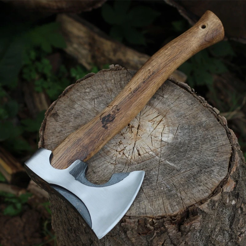 Hand-forged Outdoor Portable T actical Axe Camping Household Firewood Splitting Axe Multi-functional Tool