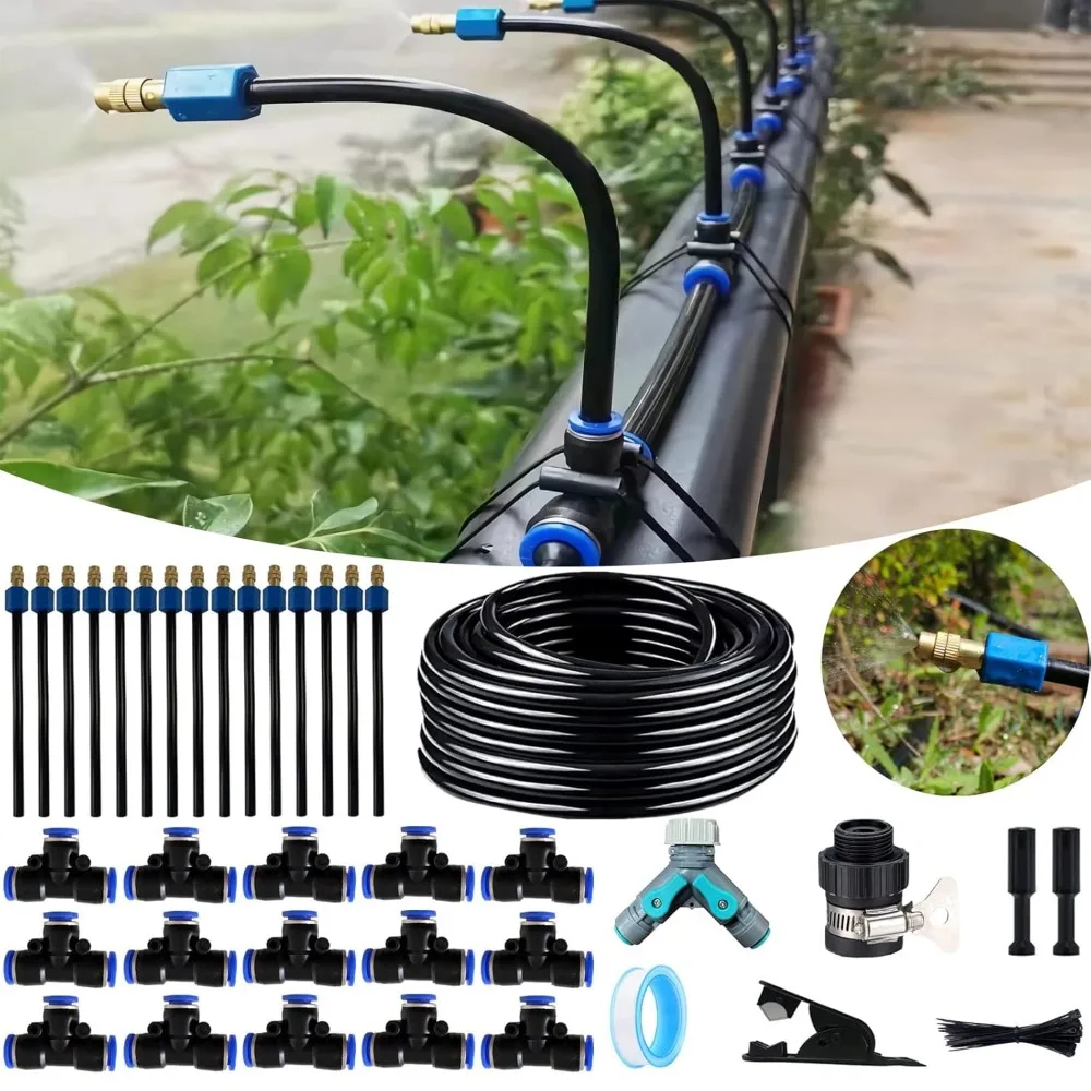 

atomizing kit,82ft 360 degree adjustable copper sprayer atomizing system,9/12mm(id/od) trubing watering plant devices nozzle emi