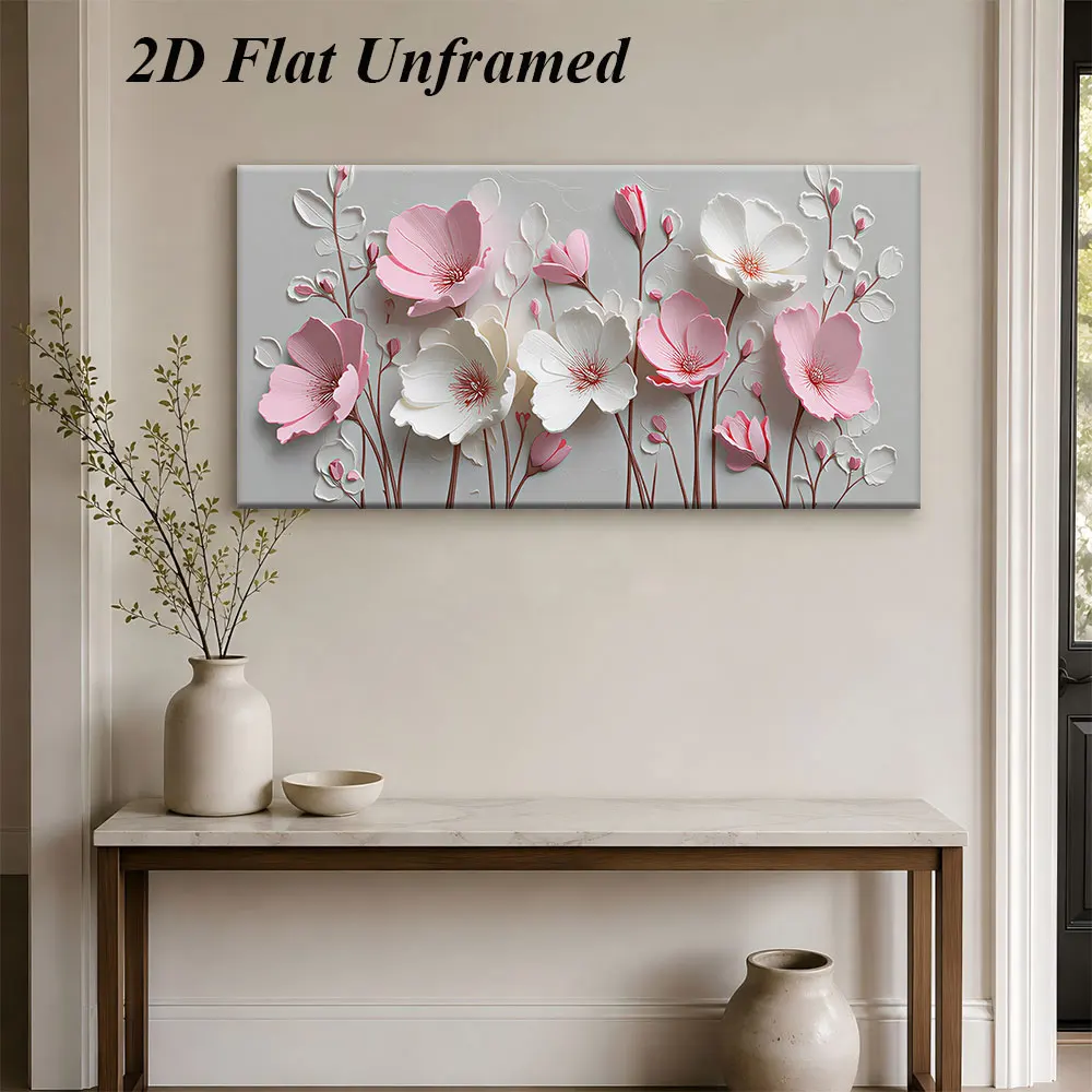 1 modern minimalist paper art flower frameless decoration painting, living room bedroom background wall home decoration painting