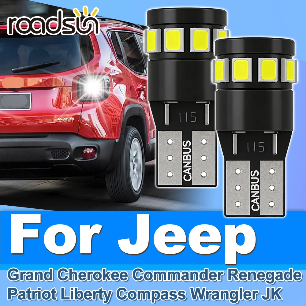 Roadsun 2XFor Jeep Grand Cherokee Commander Renegade Patriot Liberty Compass Wrangler JK Upgrade LED License Plate Light Ampoule