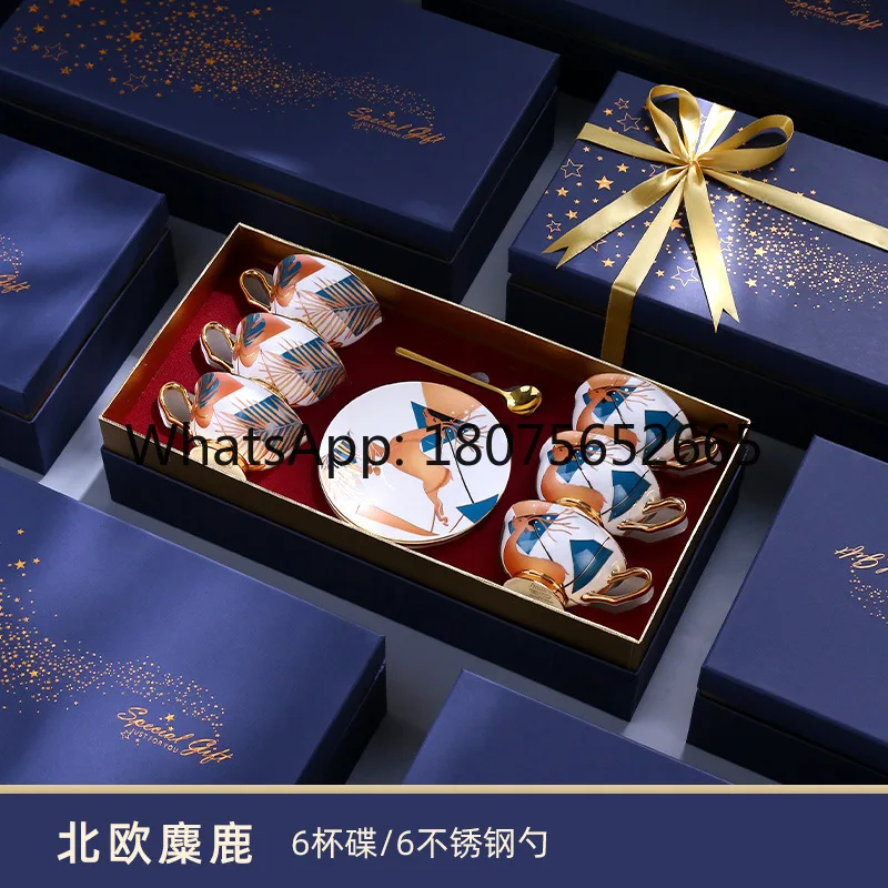Home & office floral tea cup ceramic water cup practical gift set