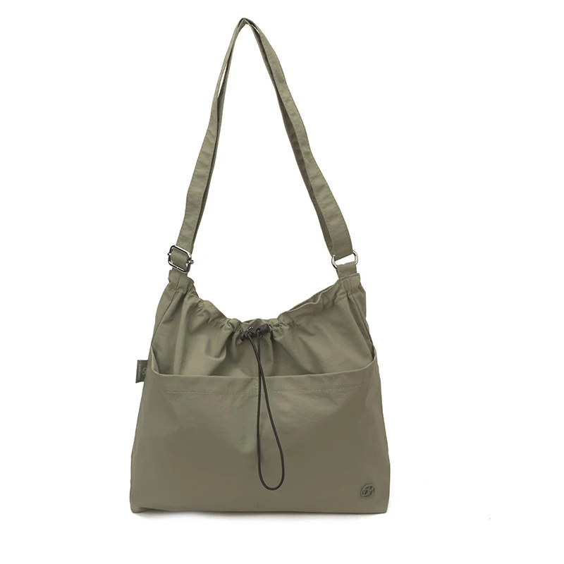 

Casual Canvas Bag for Women, Lightweight Large Capacity Drawstring Bucket BaginsJapanese-style artistic versatile shoulder and c