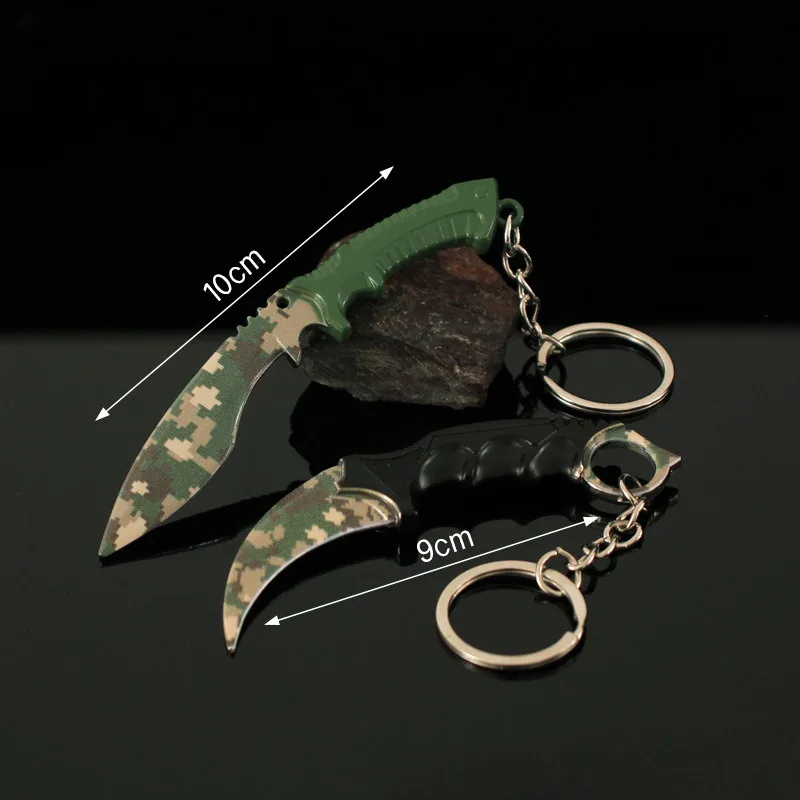 CSGO Counter Strike Kukri Karambit Arma Modelo Chaveiro, Pingente de Metal Chaveiro, Pingentes Bakcpack Colecionáveis, 9-10cm