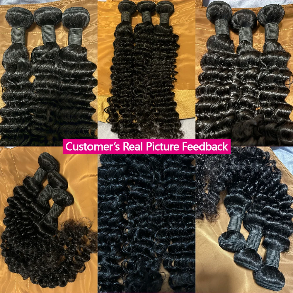 242424 inch Deep wave Human Hair Bundles 100% Vietnamese Raw Hair Bundles 12A Human Hair Bundles For Women 3-5 Days Delivery