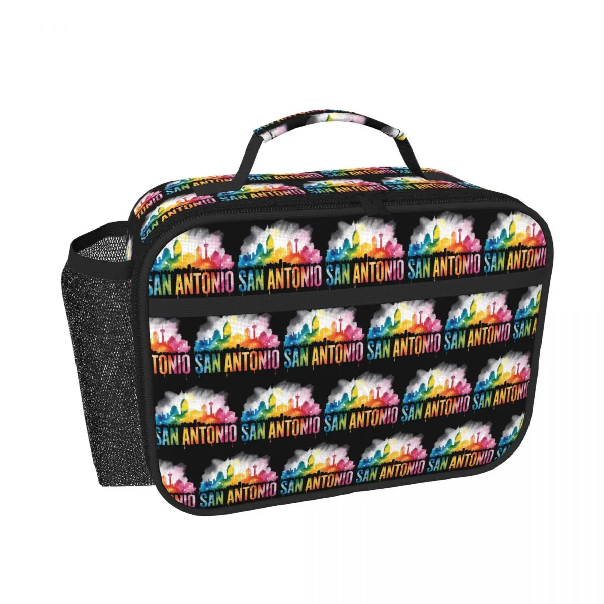 San Antonio Texas Watercolor City Skyline Art Souvenir Bolsa térmica para almoço, para mulheres, crianças, caixas de comida, bolsa térmica para almoço