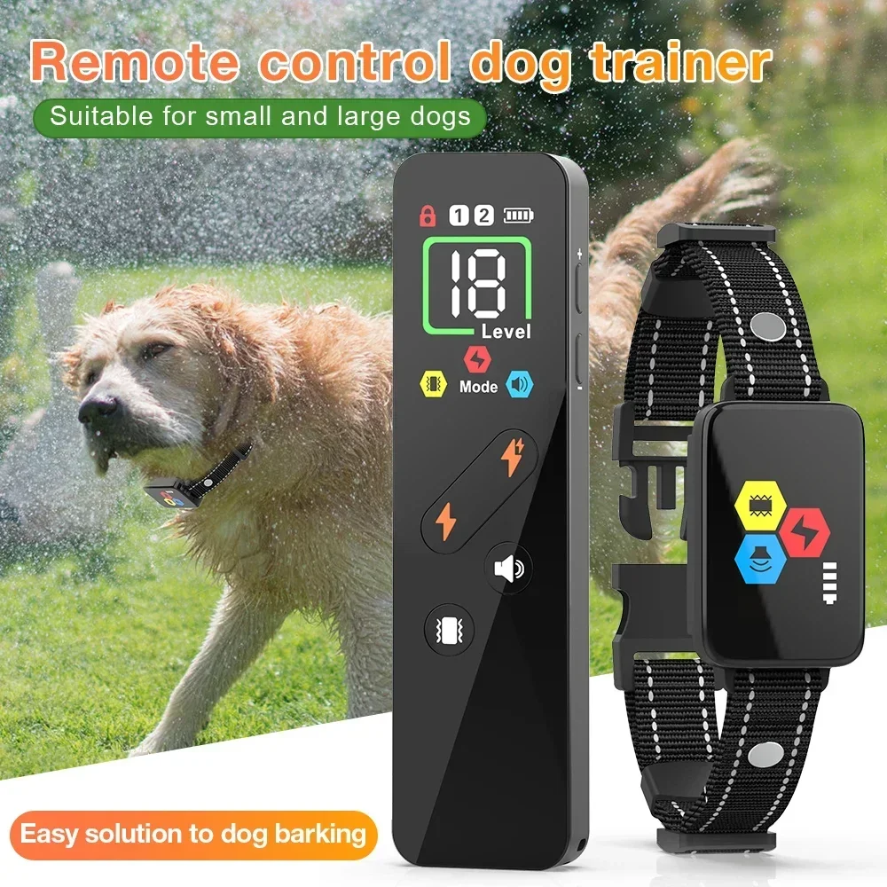 CC-PetPulse Color Screen Remote Control Dog Trainer, Electric Smart Barking Prevention Dog Training Collar Pet Supplies