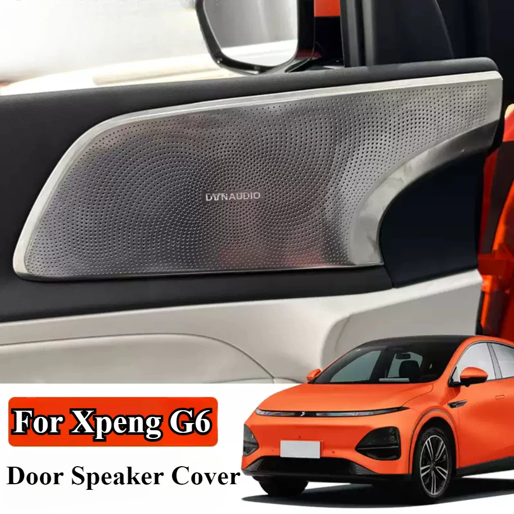 

For Xpeng G6 2023 2024 Car Door Speaker Cover Stainless Steel Anti-scratch Door Audio Decoration Cover Sticker G6 Accessories