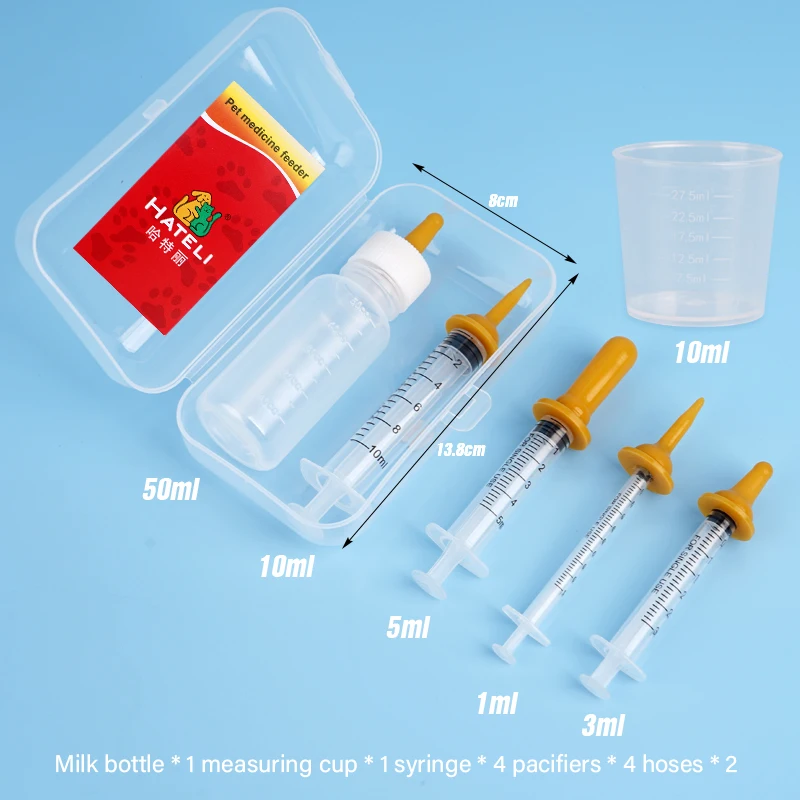 Bird Parrot Feeder Syringe with Milk Nipples Baby Bird Water Milk Medicine Feeding Syringe Feeding Nipples Bird Supplies