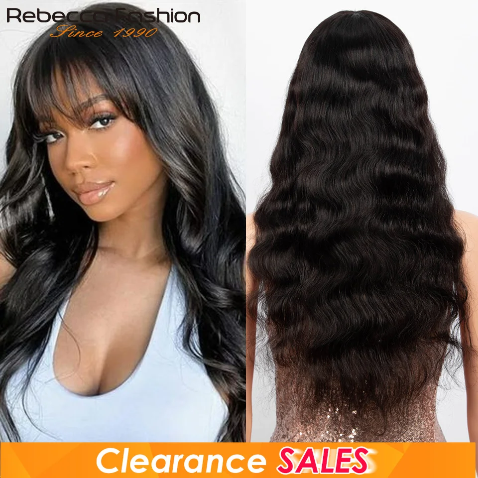 

Парик из натуральных объемных волн Remy Hair Wear To Go Highlight Blonde Human Hair Wigs With Bang, Парики из натуральных черных волос на распродаже