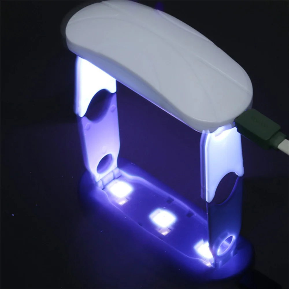 Mini secador de uñas con luces Led Uv, diseño plegable, duradero, Usb, tamaño Mini, 1/2 piezas