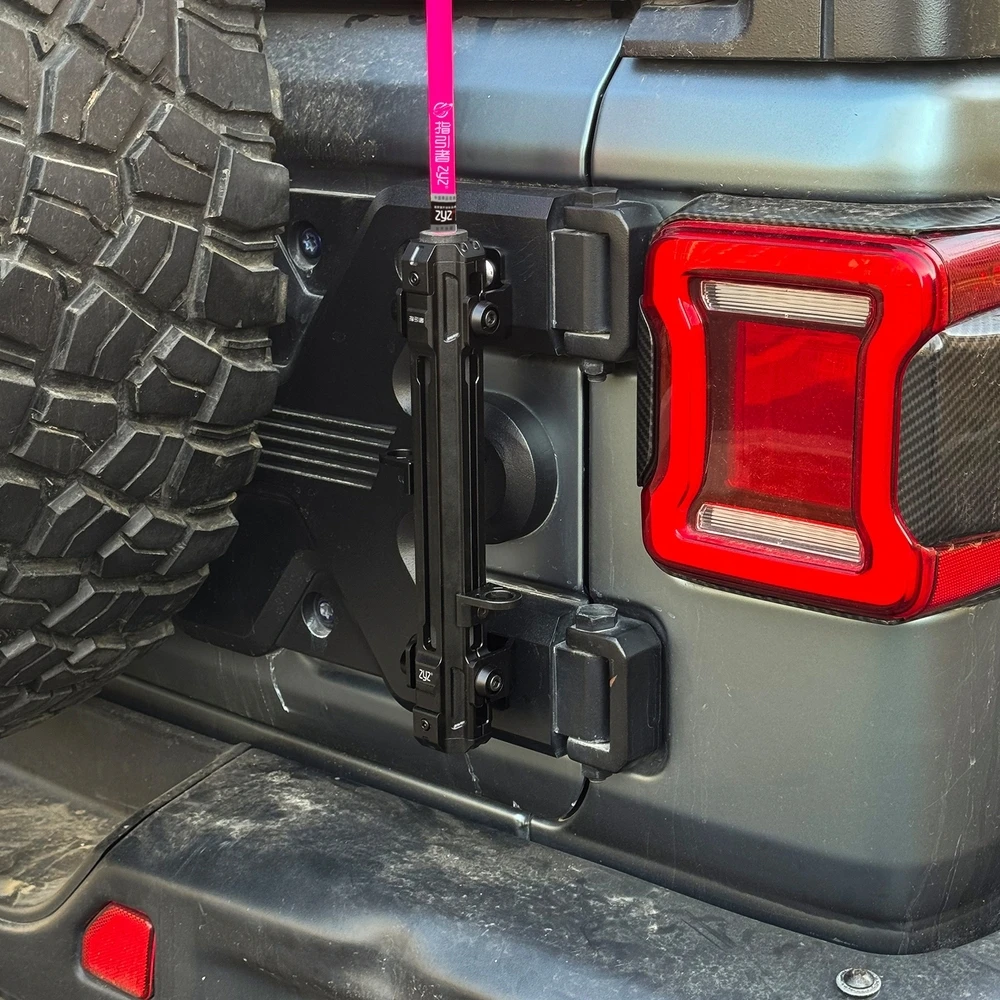 SXMA JL1323 Flagpole Stand Holder Tailgate Flag Mount Multi-Function Bracket for Jeep for Wrangler JK 2007-2017 / JL2018+