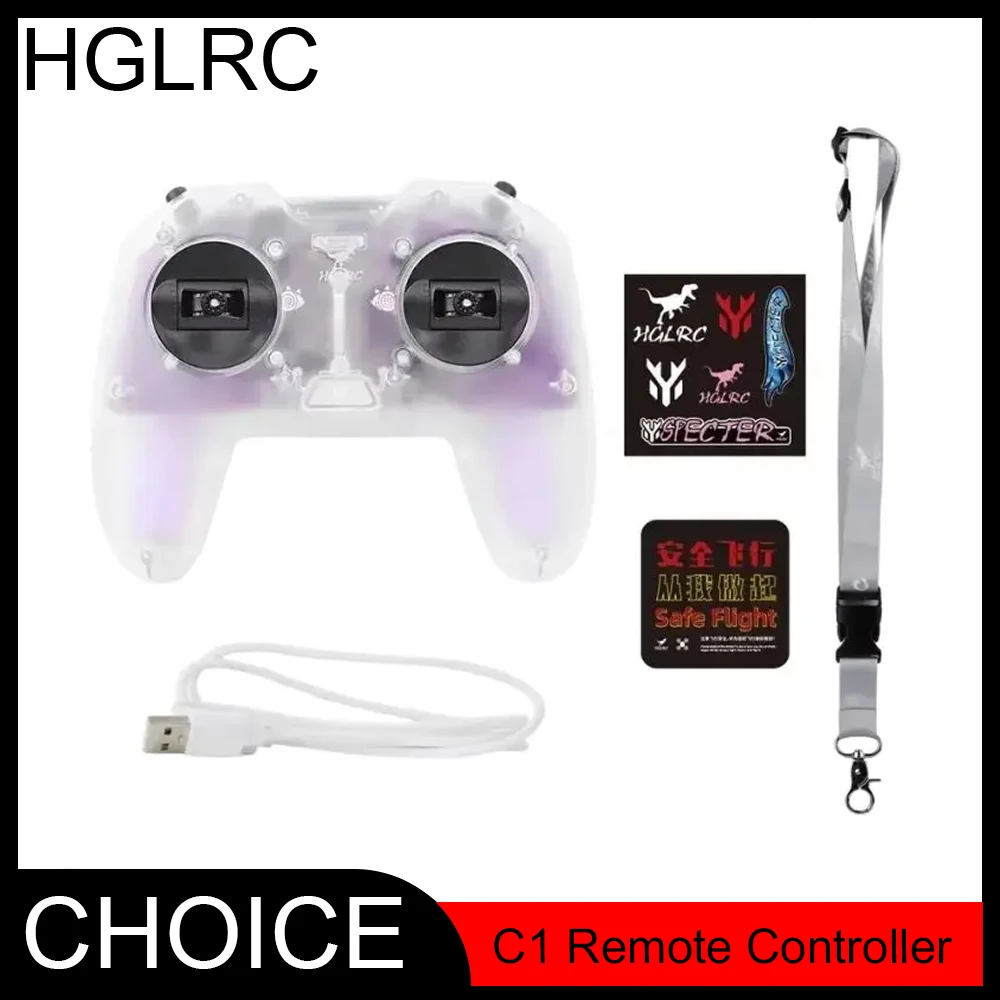 

HGLRC 2025 New C1 Remote Controller Built-in 500mW ELRS 2.4G TX Module with Dongle for RC Airplane FPV Drone Beginner Pilot