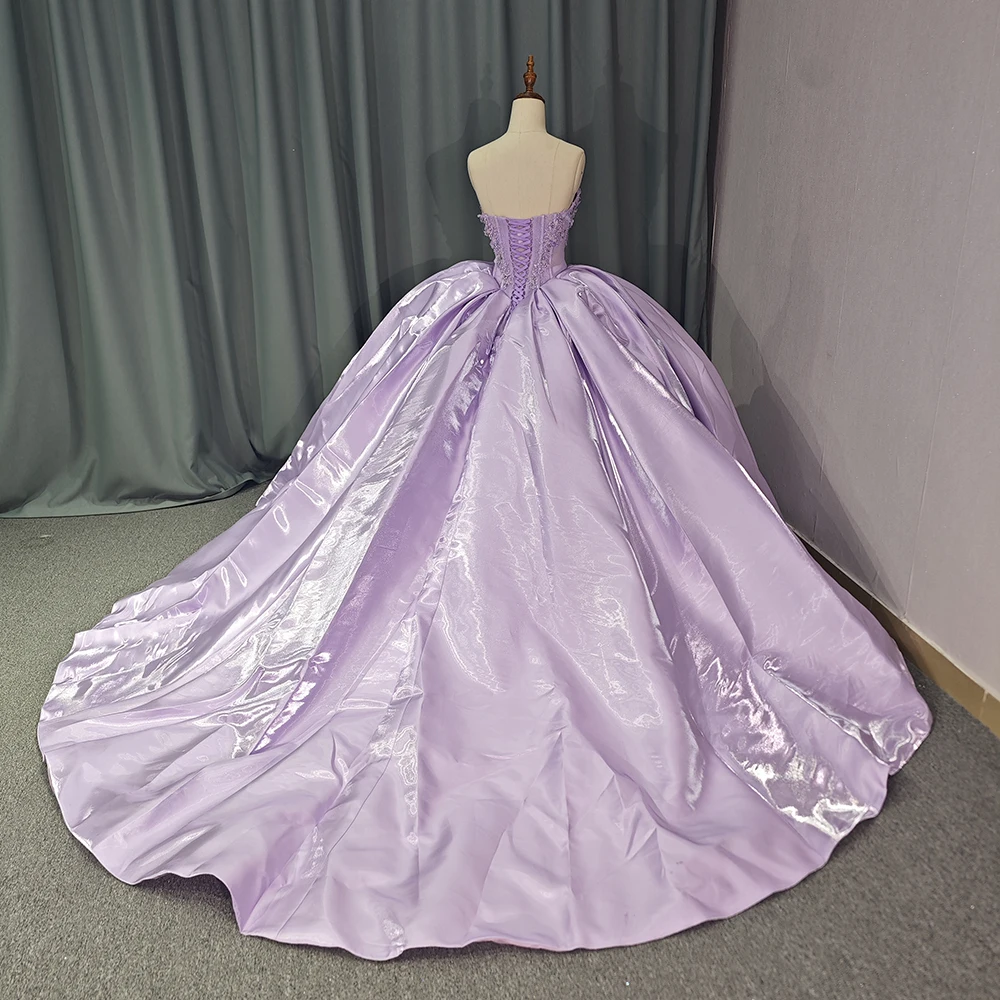 Charming Stain Quinceanera Dress Ball Gown 2024 Classic Appliques Dress Elegant Strapless Gown 16 Party Gown vestidos 15 años