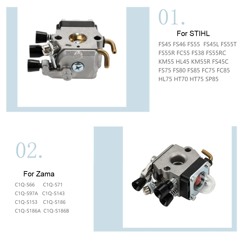 Imagem -06 - Carburador de Carburador de Escova para Stihl Ferramentas para Aparar Grama Stihl Fs38 Fs45 Fs46 Fs55 Fs74 Fs75 Fs76 Fs80 Fs85