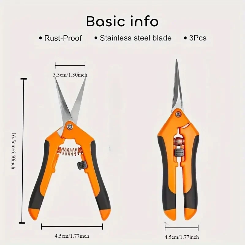 مقصات تشذيب الحدائق ، مقصات الحدائق ، مانعة للإنزلاق لتوفير العمالة ، فرع زهور ، مقصات الفروع ، مقصات الفواكه والخضروات ، مجموعة واحدة #2