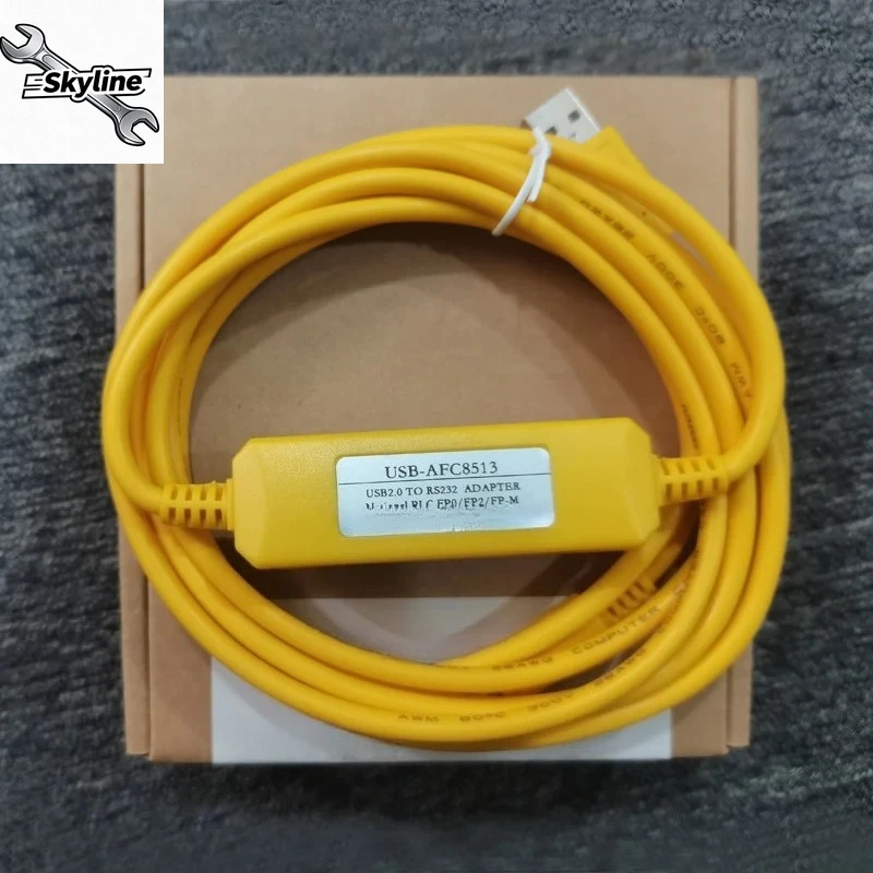 USB-AFC8513 PLC Programming Cable, USB to 5-Pin Round Adapter for FP0/FP2/FP-M/FP-X Series, 3m with LED Indicator