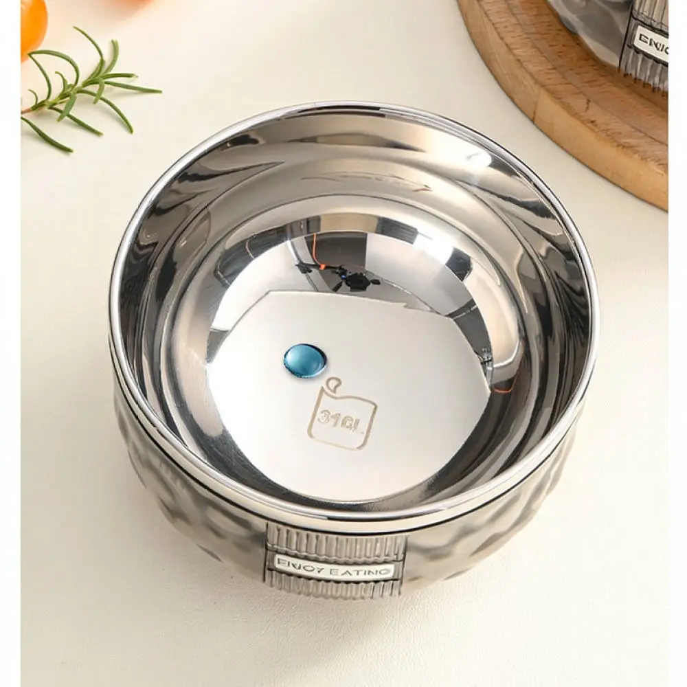 Bol en acier inoxydable 316L Hongjunda, bol de service double couche anti-brûlure, vaisselle de luxe pour la cuisine domestique, bol à riz et nouilles