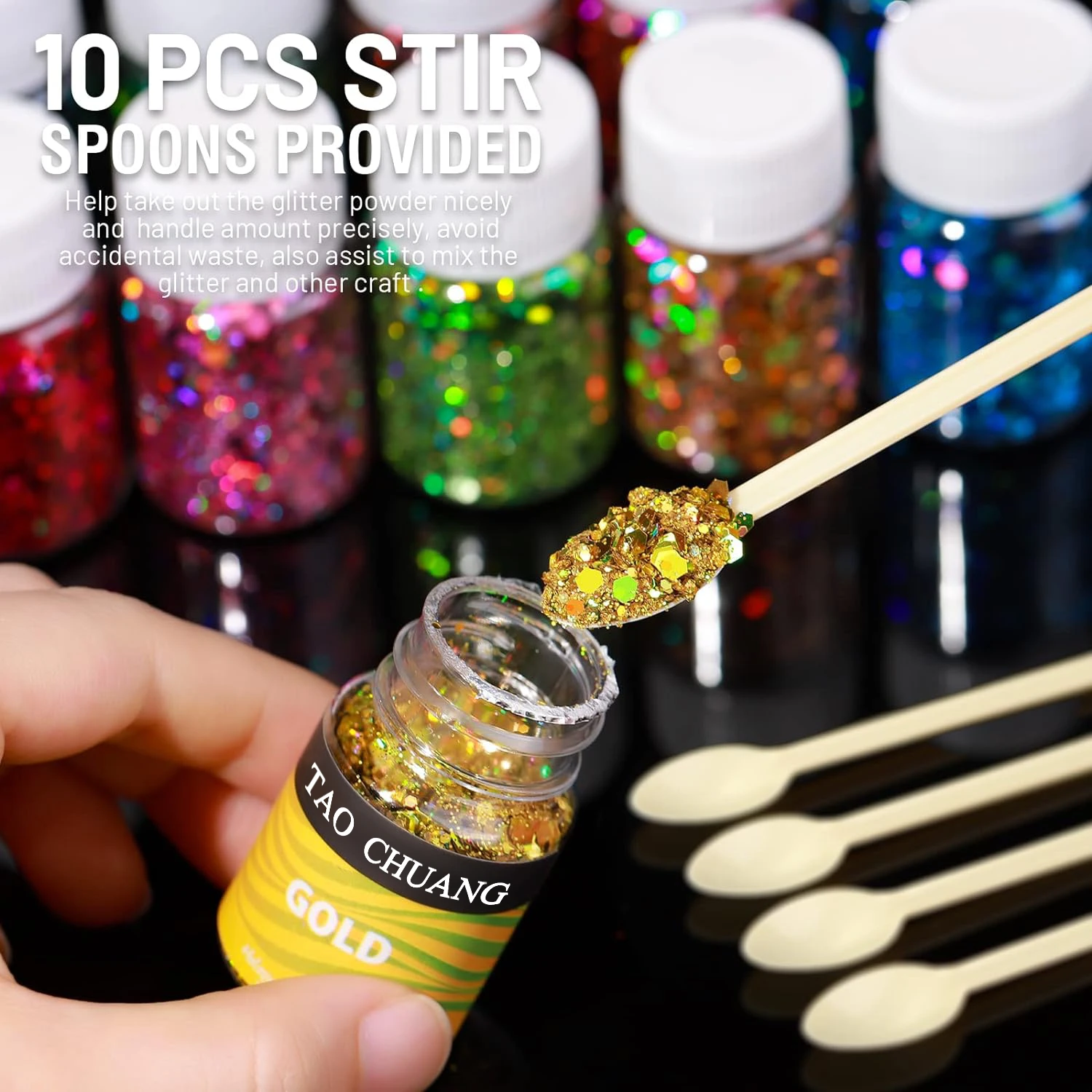Purpurina gruesa holográfica, purpurina artesanal de 15 colores para Resina, purpurina para uñas, Festival cosmético, pelo de ojos, cara, brillo corporal