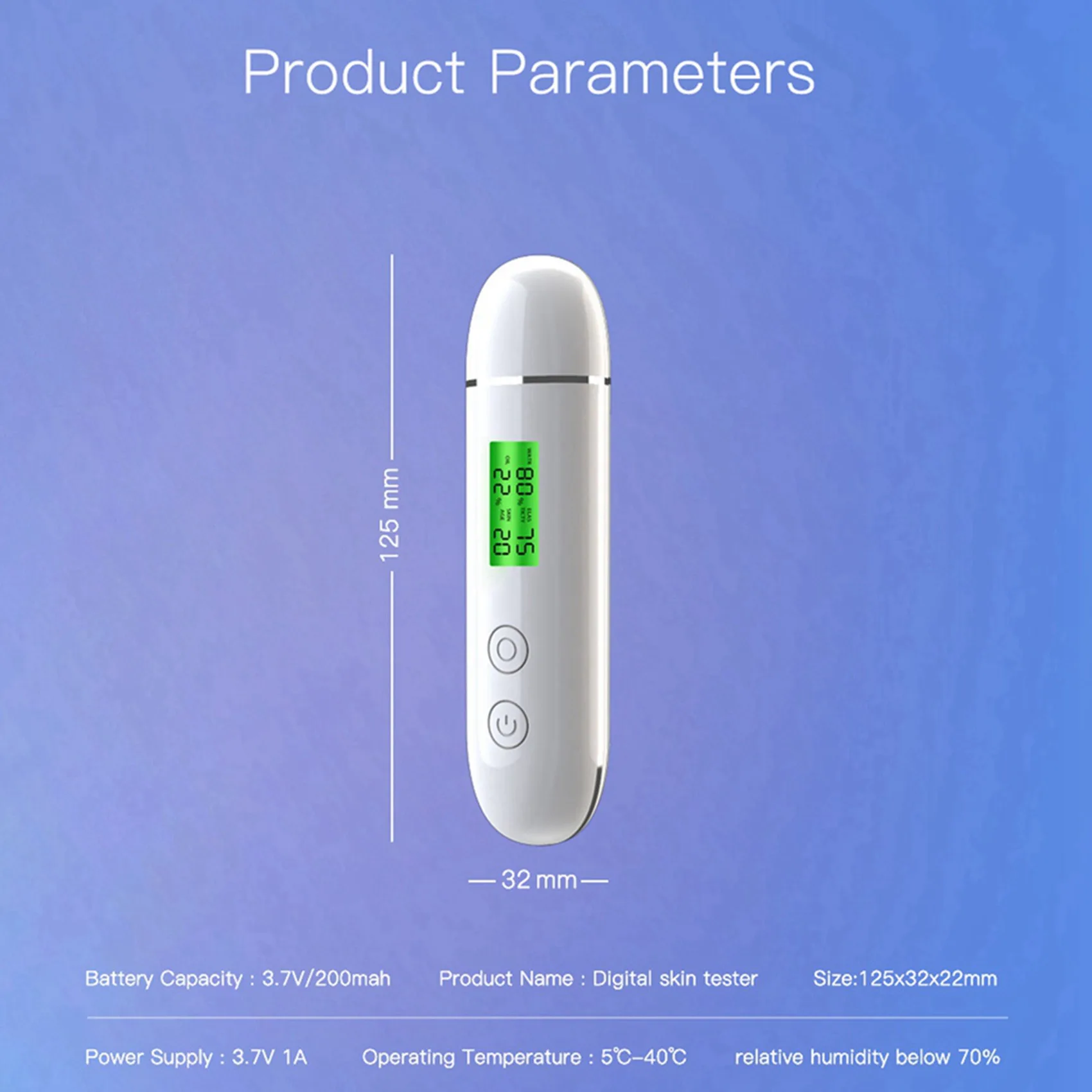KEOL-2X Huidvochttester Slimme water- en olietester LCD-scherm Gezichtshuidvochtmeter Fluorescerend middel Detector