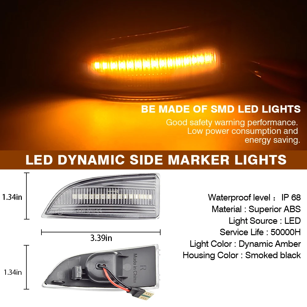 2PCS Dynamic Turn Signal Light For Renault Megane MK3 Laguna III X91 Scenic Fluence Side Rear Mirror Sequential Indicator Light