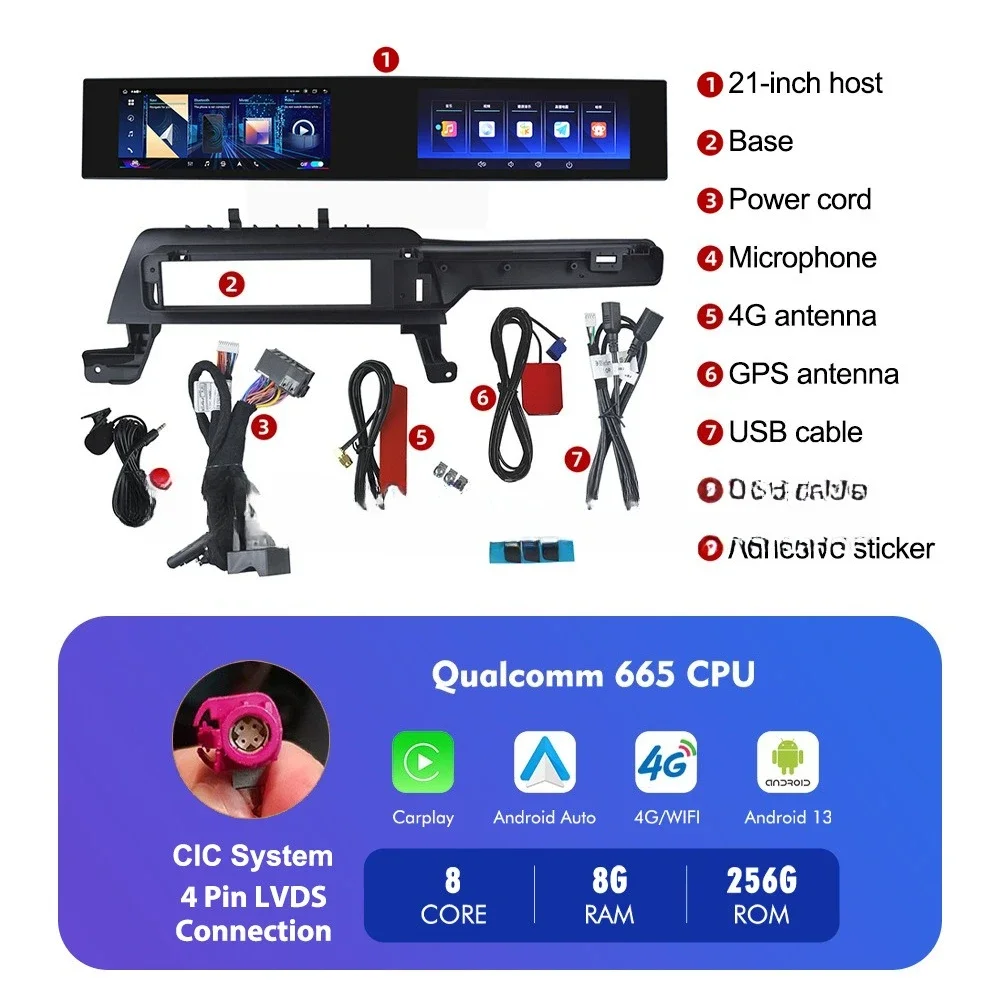 Suitable For 5 Series BMW F10/F11 Large-screen DVD Android Modified Navigation All-in-one Machine CIC NBT System Universal