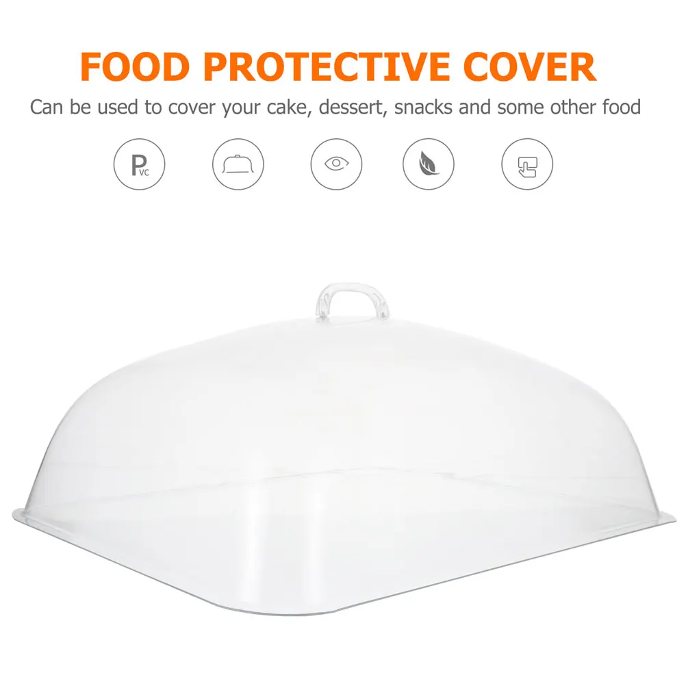 

Transparent Bread Lid 42x33cm PVC Food Cover Dust proof Snack Cake Tray Kitchen Dining Accessories Sturdy Wear resistant