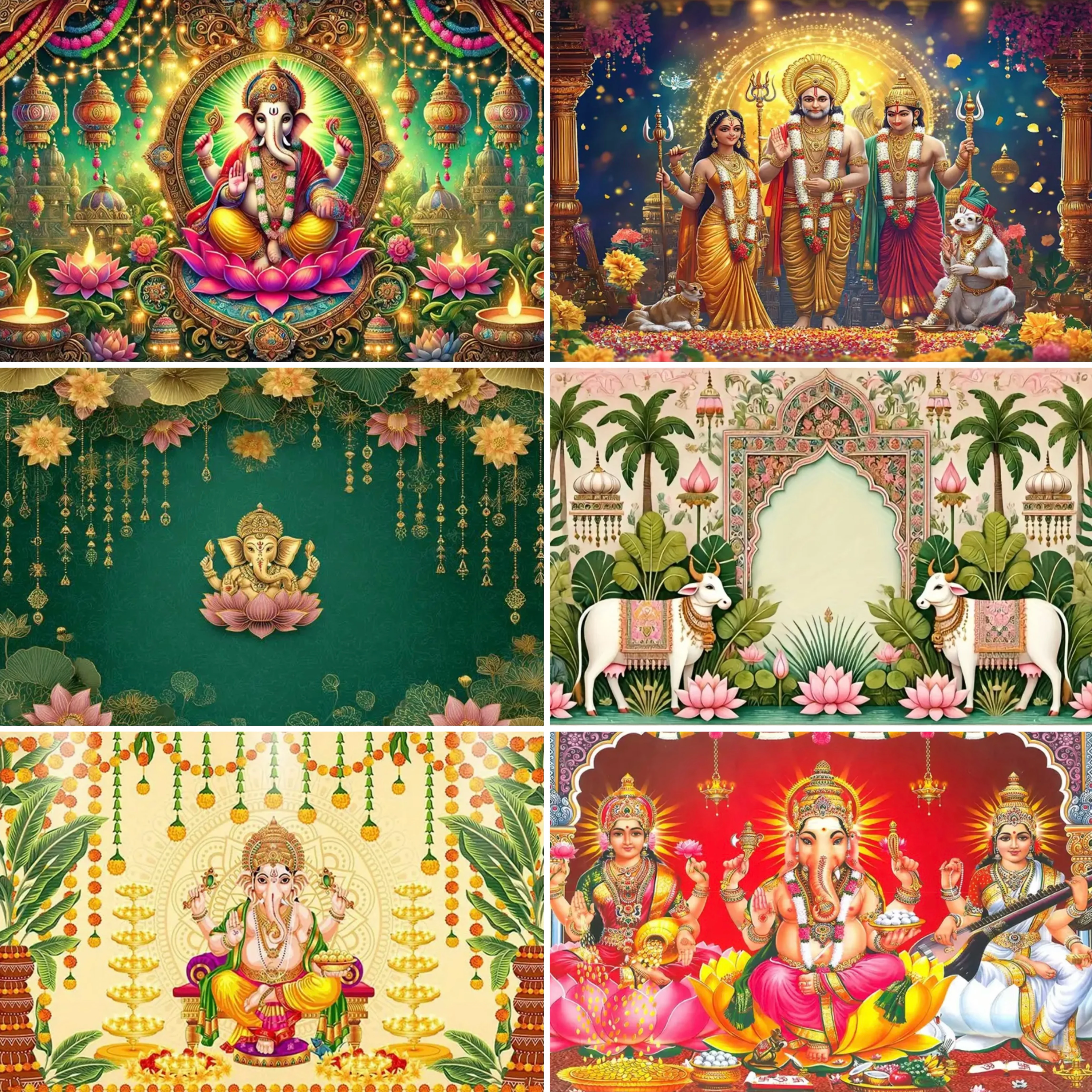 

Indian Style Traditional Ganish Theme Party Decoration Background Indian Elephant Head God Indian Wedding Backdrop Party Supplie