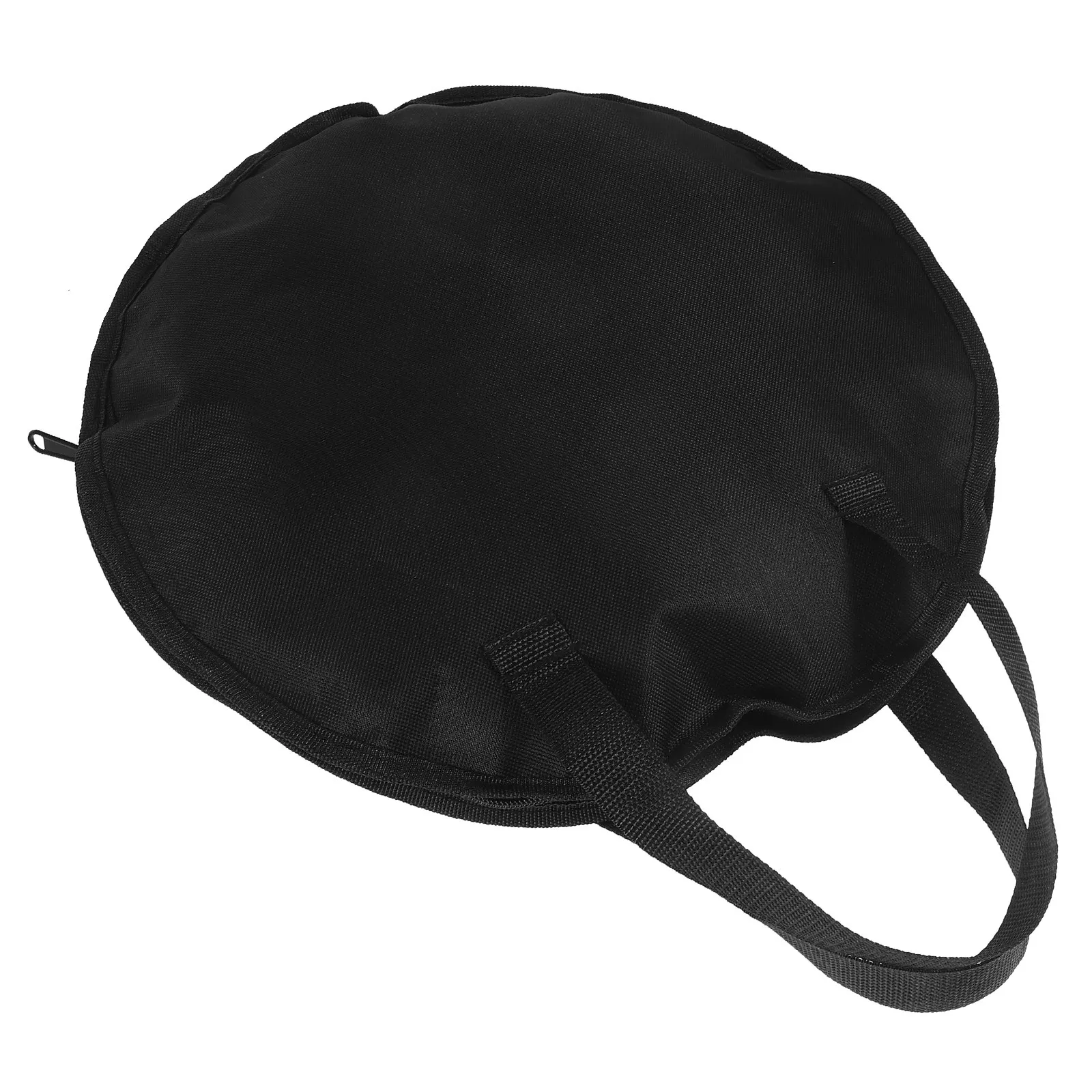 Black Portable Dumb Drum Storage Bag Waterproof Oxford Fabric Pouch Organizer Portable Lightweight Rust Proof Zipper Hand Woven