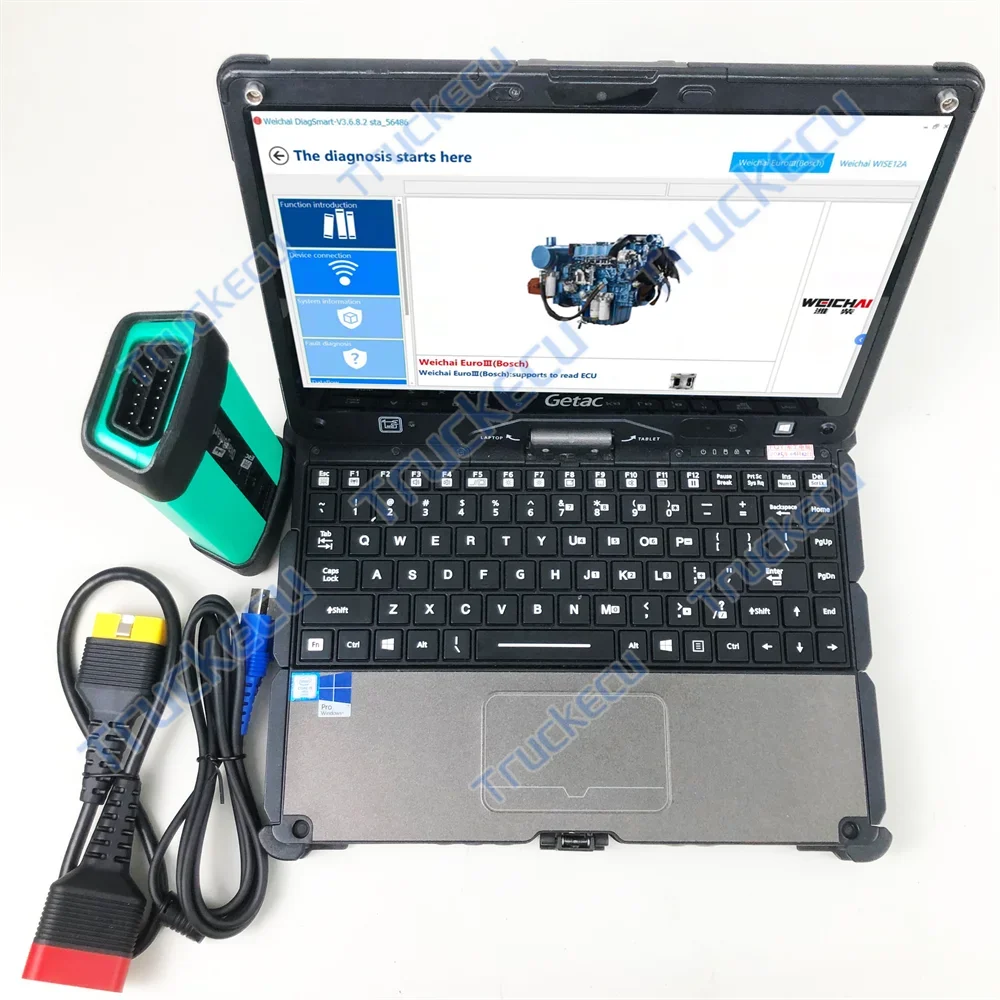 Communication Interface for wechai Diagnostic Fault Detector for Weichai Heavy Medium Diagsmart Standard+getac v110 laptop