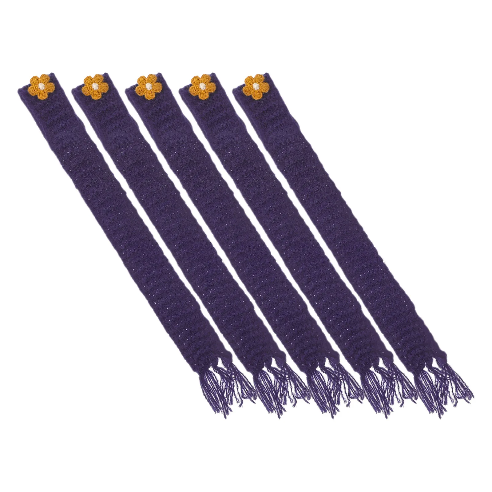 

5Pcs Mini Scarf Adjustable Size Soft Yarn Knitted Cute Small Accessory for Wine Bottles DIY Decorations Party Favor Miniature