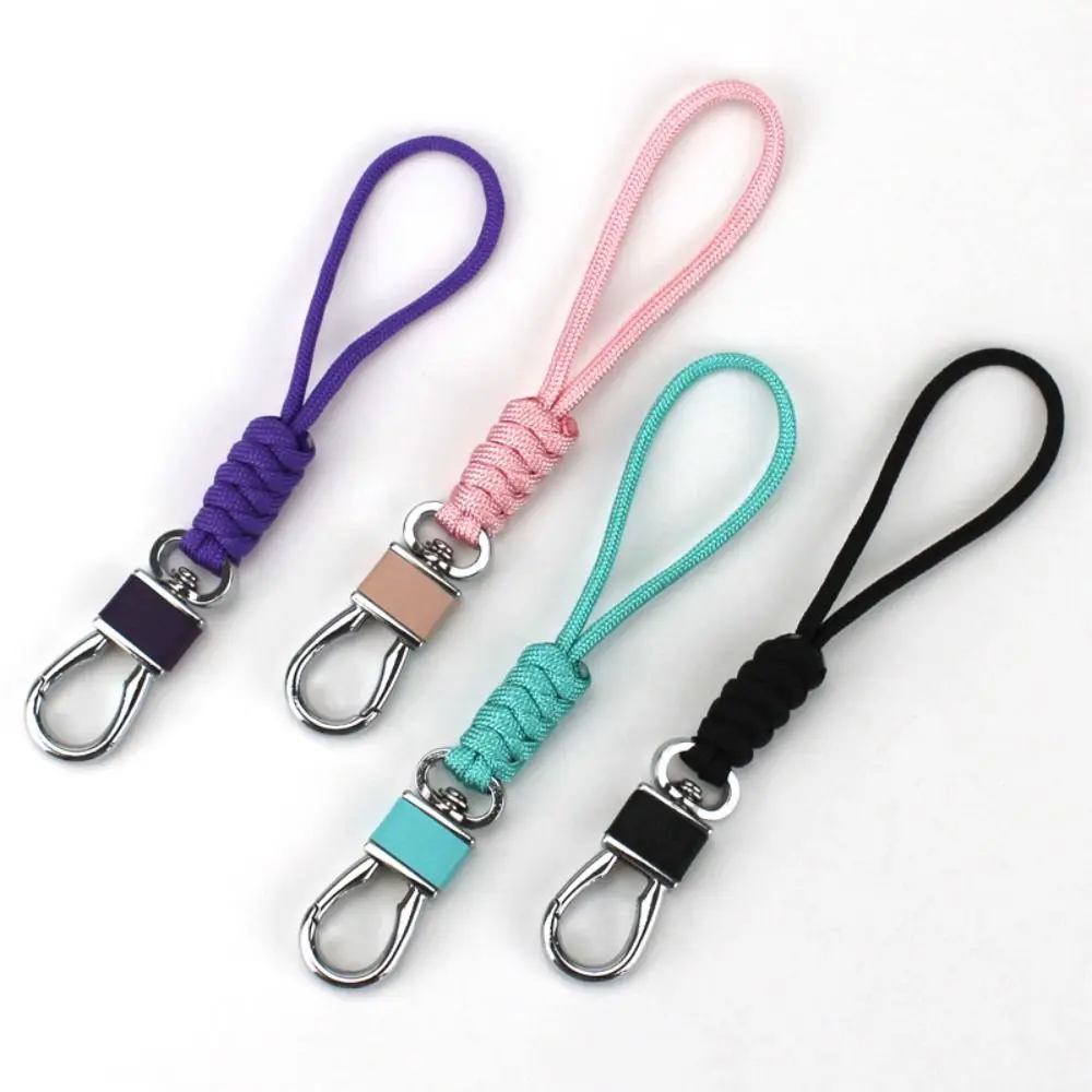 New High Strength Paracord Anti-loss Keychain Stainless Steel 4 Styles Parachute Cord Wrist Strap Outdoor Tool