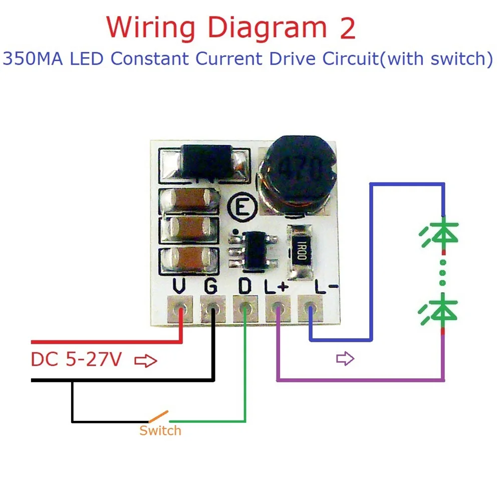 Mini DC 5-27V 350mA Step-Down HB LED Driver Module Adjustable PWM Controller DC-DC Buck Constant Current Converter LD2635MA