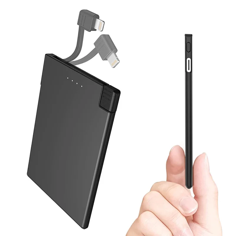 TNTOR Portable charger, Built-in Cable, 3500mAh Ultra-thin External Battery Pack, Fast Charging Power Bank For iphone xiaomi