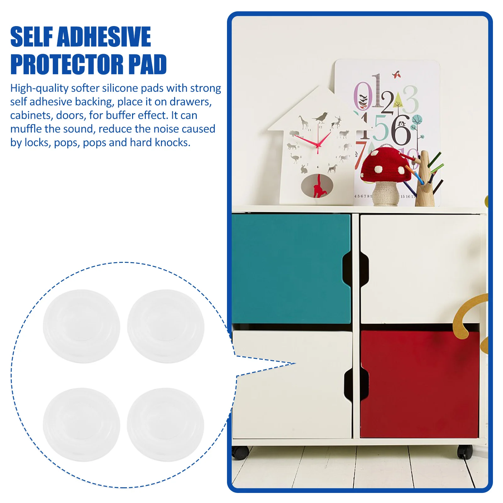 

50Pcs Toilet Seat Cushion Pads Soft Silicone Adhesive Door Stopper Cabinet Door Sound Dampening Protector Pads
