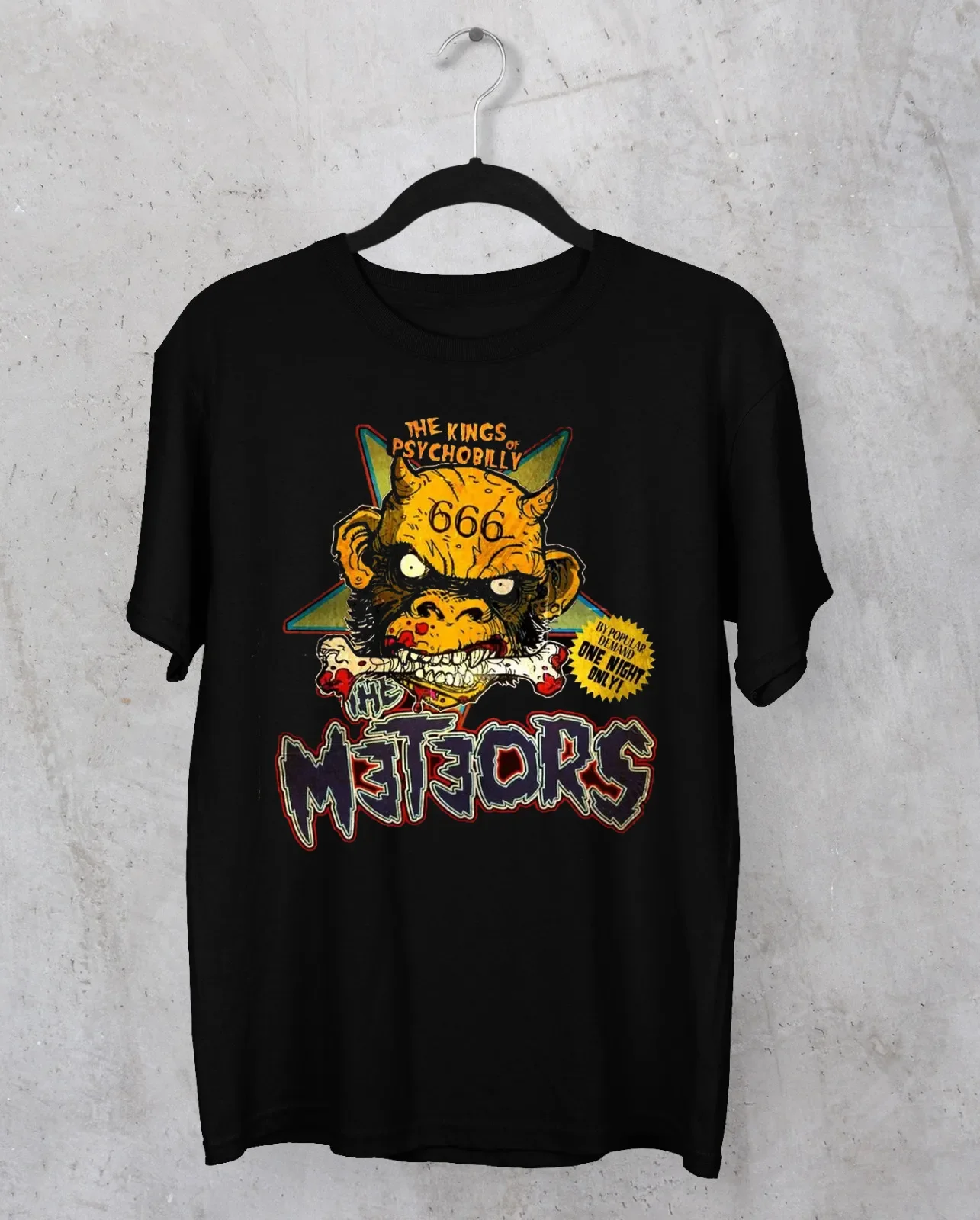NEW The Meteors band the king T-shirt black Unisex All Sizes 2F183