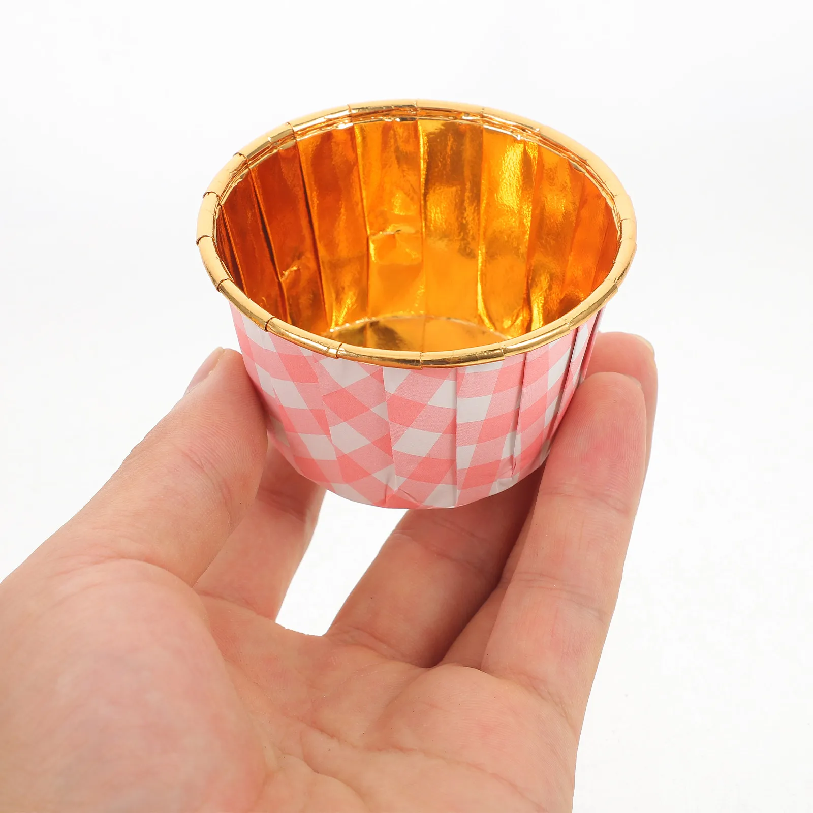 50Pcs Premium Aluminium Foil Cupcake Baking Cups Muffin Liners Heat Resistant Non Deformable for Holidays Graduation