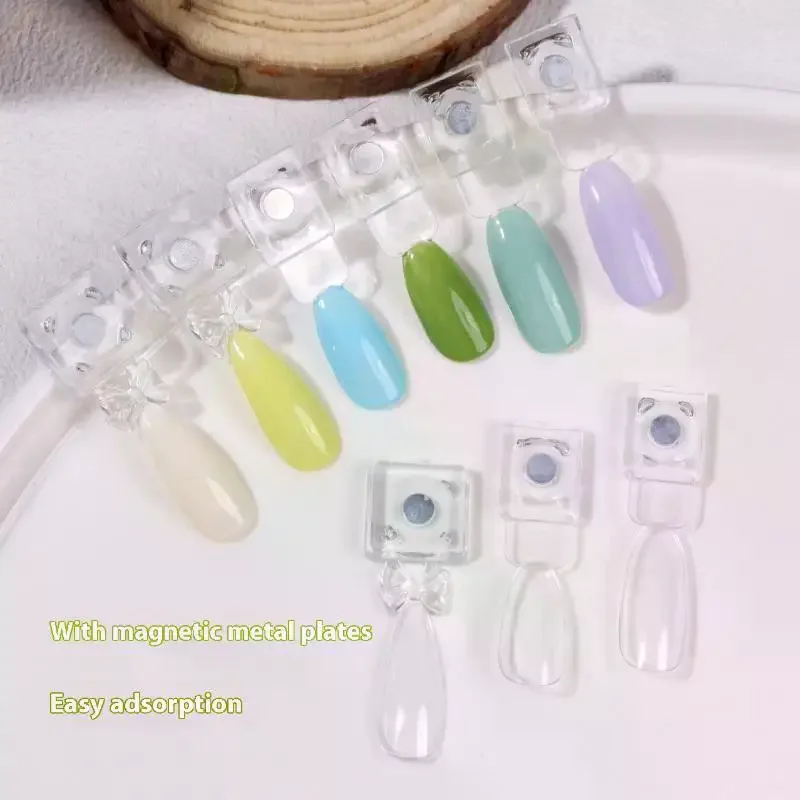 Présentoir magnétique de faux ongles, carte de couleur naturelle claire, support de Gel pour vernis à ongles, Palette de manucure, outil de pratique de la colle des ongles