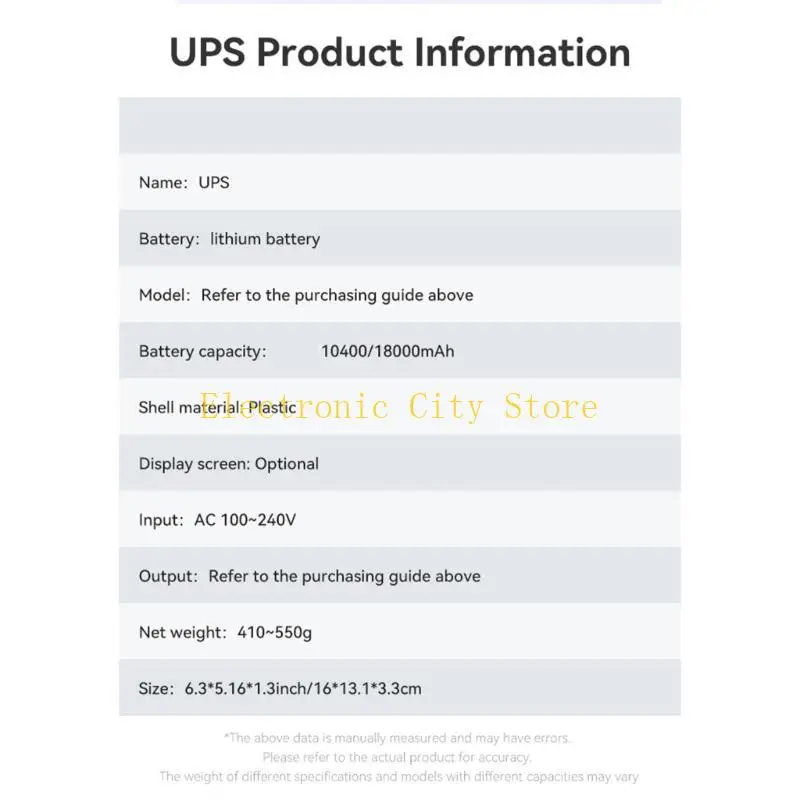 

UPS непрестрагиваемый источник питания с экраном отображение USB+Тип C+2x5.5x2,1 мм Outp Hu8d