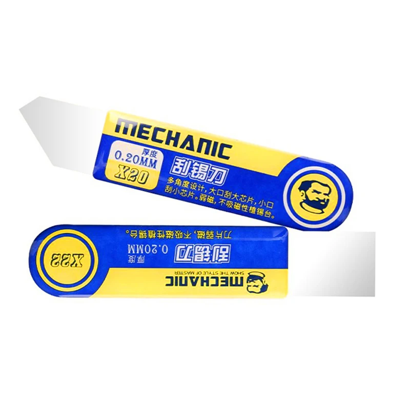 MECHANIC X20 X22 High Toughness Tin Scraper Thickness 0.20mm Solder Paste Scraping Knife for Mobile Phone BGA Repair Tools