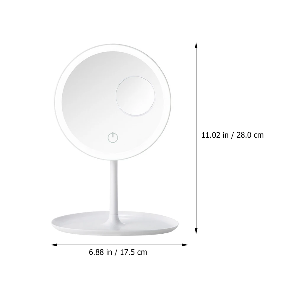 مجموعة واحدة من مرآة مكياج LED بيضاء مع أضواء ساطعة لتفاصيل الحواجب والكحل المثالية في المنزل أو