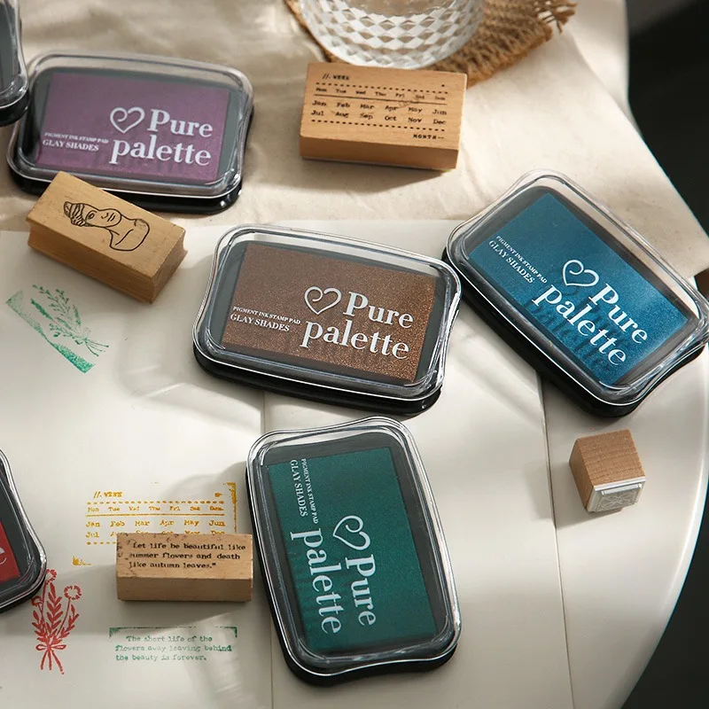 스탬핑 스크랩북 재료에 대한 빈티지 컬러 잉크 패드 큰 크기 스탬프 장식 DIY 취미 잉크 패드