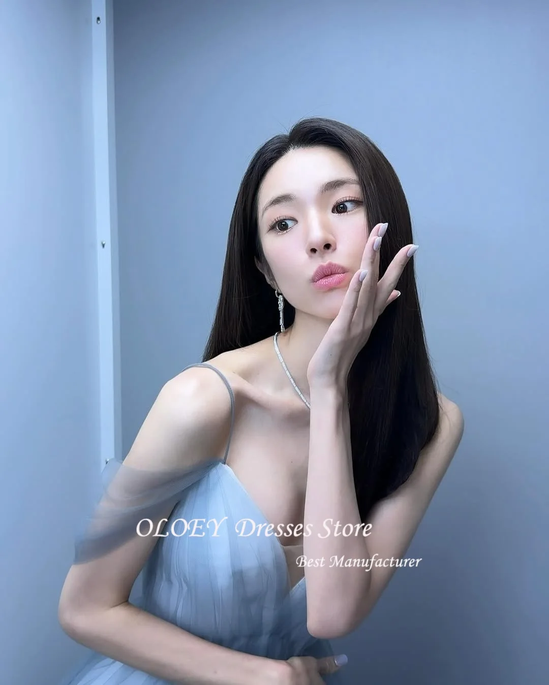 OLOEY Vestidos de Noche sencillos Corea Sweetheart Sweep Train Vestidos largos de graduación vestido de fiesta Formal personalizado Vestidos de fiesta