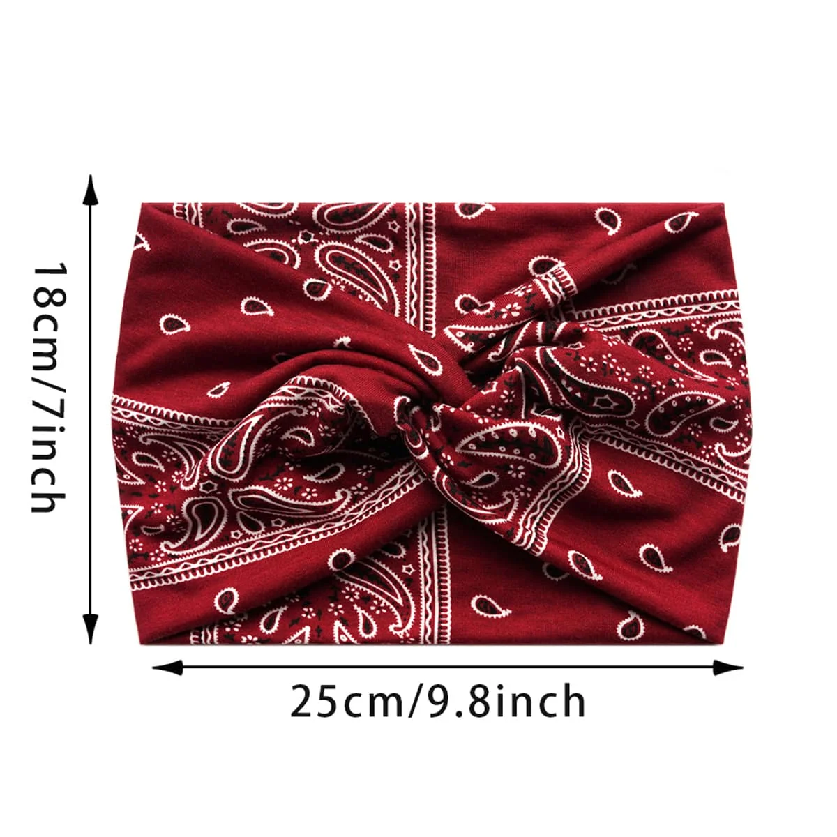 

Женские модные широкие повязки на голову с узлом, эластичные повязки для волос с принтом пейсли, тюрбаны, повязки от пота