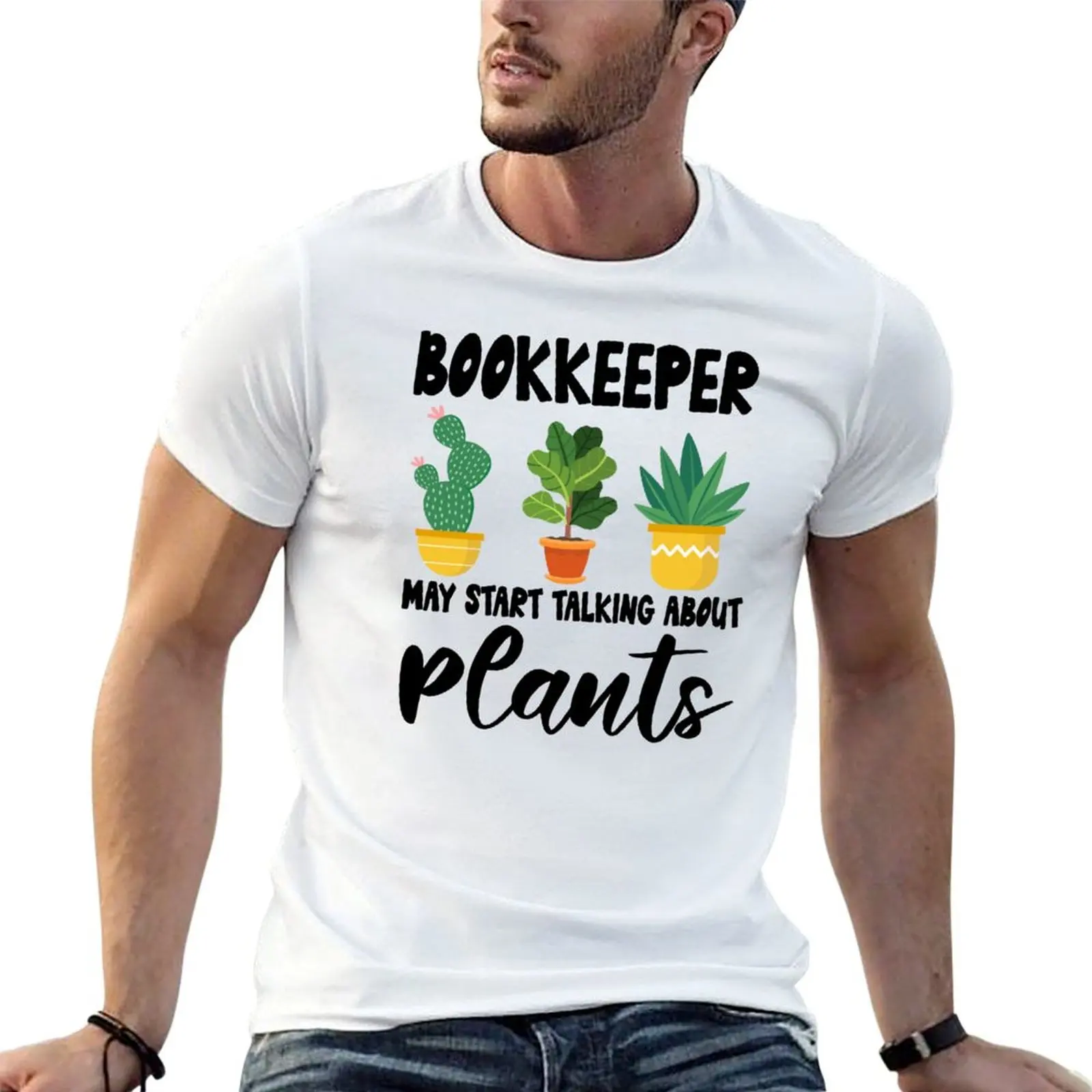 Garden Bookkeeper Birthday Present, Plant Lover Tee shirt T-Shirt Work Wear Simple Tee Shirt
