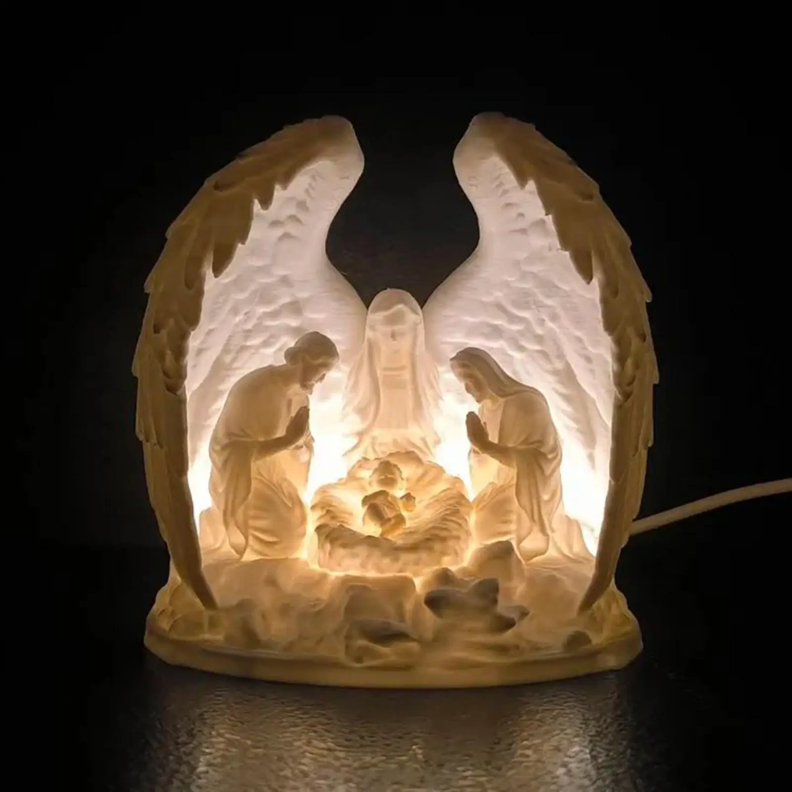 Nativity Scene Candles 3D LED Religious Home Decor Christian Christmas Decor for Holiday Birthday Party Church Home Offices Desk
