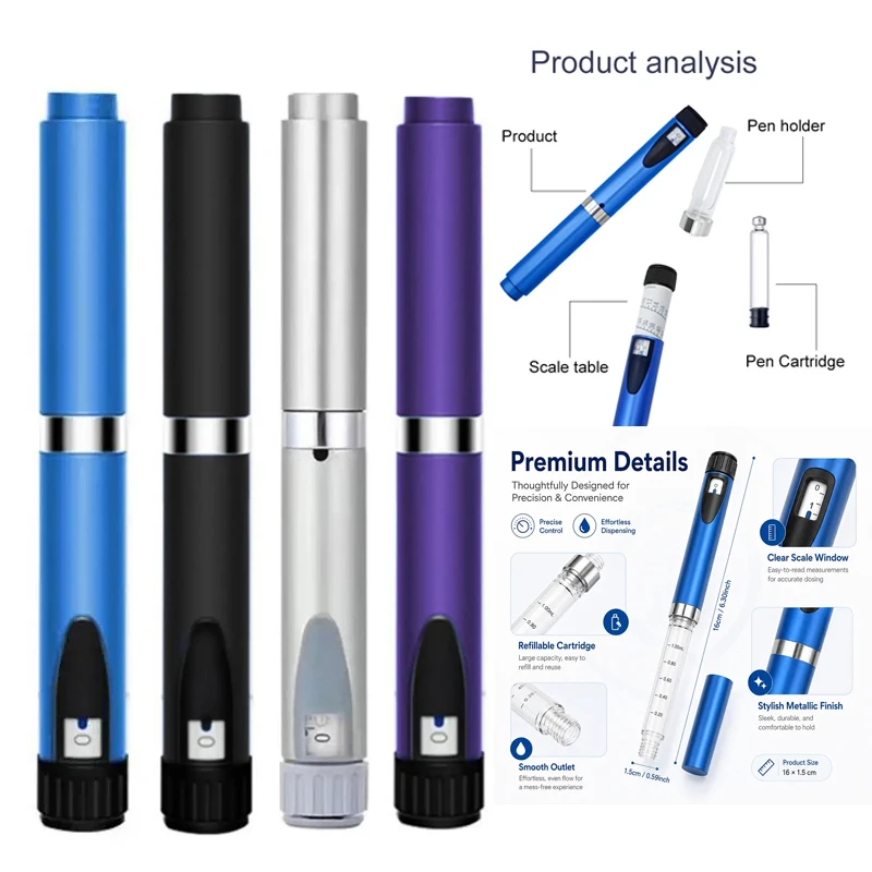 High-Quality V2 **Reusable Metal Injection Pen /-Compatible with 3ml Cartridges Sub Bottle Customizable for Personal Care Beauty